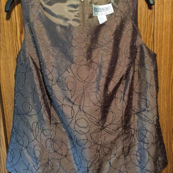 16 Petite Jessica Howard Evenings Beaded Brown 2 Piece Dress with Jacket, NWOT. - Picture 7 of 7